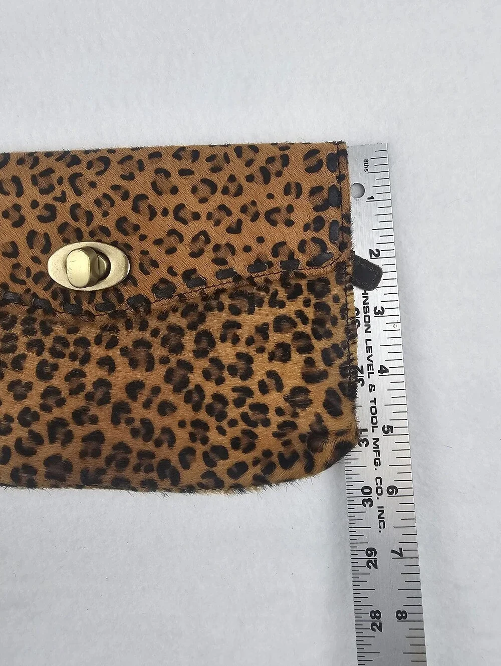 Myra Horizon Leopard Animal Print Cowhide Leather Clutch Wristlet Pocket Country